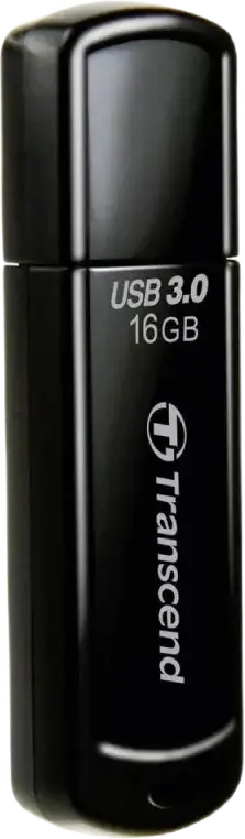 Transcend JetFlash 700 TS16GJF700 USB 3.1 Gen 1 Flash Drive, 16GB, USB Type-A, Read Speed up to 90MB/s, Black ABS Plastic, Compatible with Windows, macOS, Linux