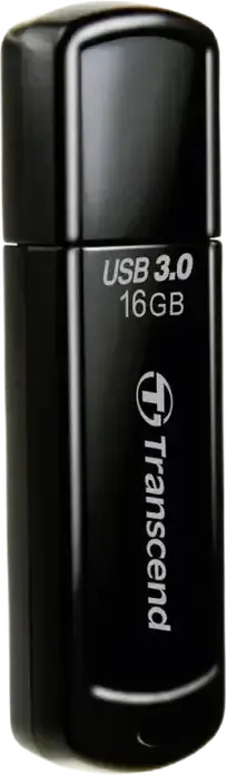 Transcend JetFlash 700 TS16GJF700 USB 3.1 Gen 1 Flash Drive, 16GB, USB Type-A, Read Speed up to 90MB/s, Black ABS Plastic, Compatible with Windows, macOS, Linux