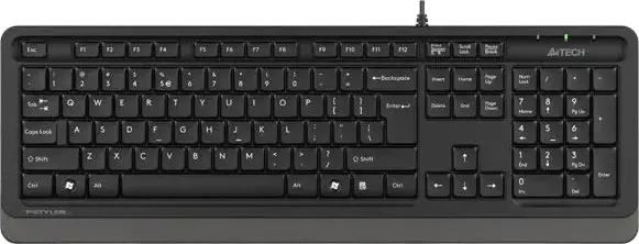Проводная мембранная мультимедийная клавиатура A4Tech FK10 F-Styler USB с лазерной гравировкой клавиш, влагозащитой и 12 мультимедийными клавишами