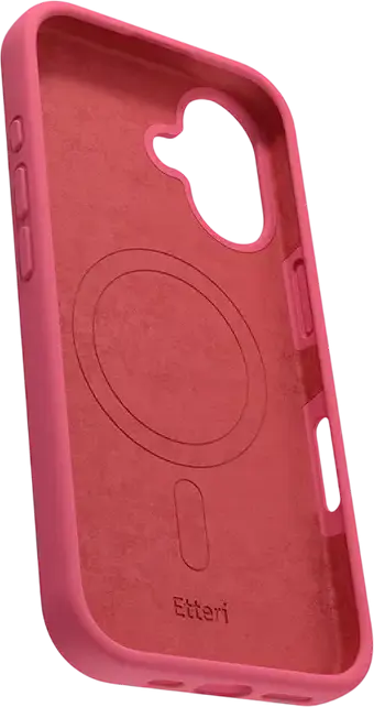 Чехол Etteri Silicone Mag для Apple iPhone 16, совместимый с MagSafe, защитный кейс из силикона с подкладкой из микрофибры, противоскользящее покрытие