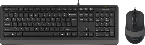 Set Tastatură + Mouse A4Tech F1010, Cu fir, Negru/Gri