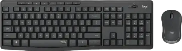 Logitech MK295 Wireless Keyboard and Mouse Combo, Graphite, English Layout, SilentTouch Noise-Reduction Technology, Full-Size Layout, 2.4 GHz Nano USB Receiver, Windows & Chrome OS
