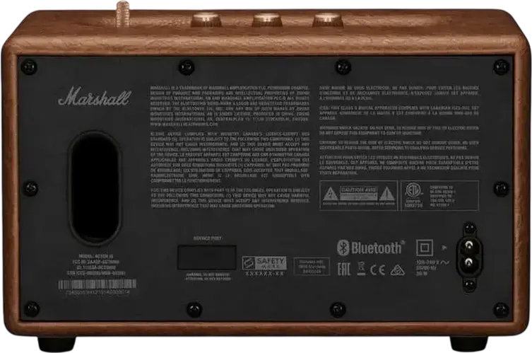 Box Audio Marshall Acton III Bluetooth, Sistem Stereo 2.0, Putere 60W RMS, Control Bas și Treble, Versiune BT 5.2, Piele PU Maro
