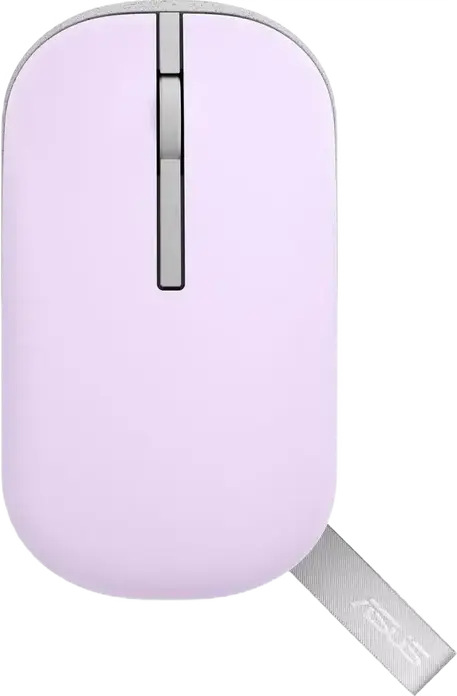 ASUS Marshmallow Mouse MD100 Wireless Optical Mouse, Lilac, Bluetooth & 2.4GHz RF, 1600 DPI, Magnetic Covers, Carrying Strap, Windows & macOS Compatible