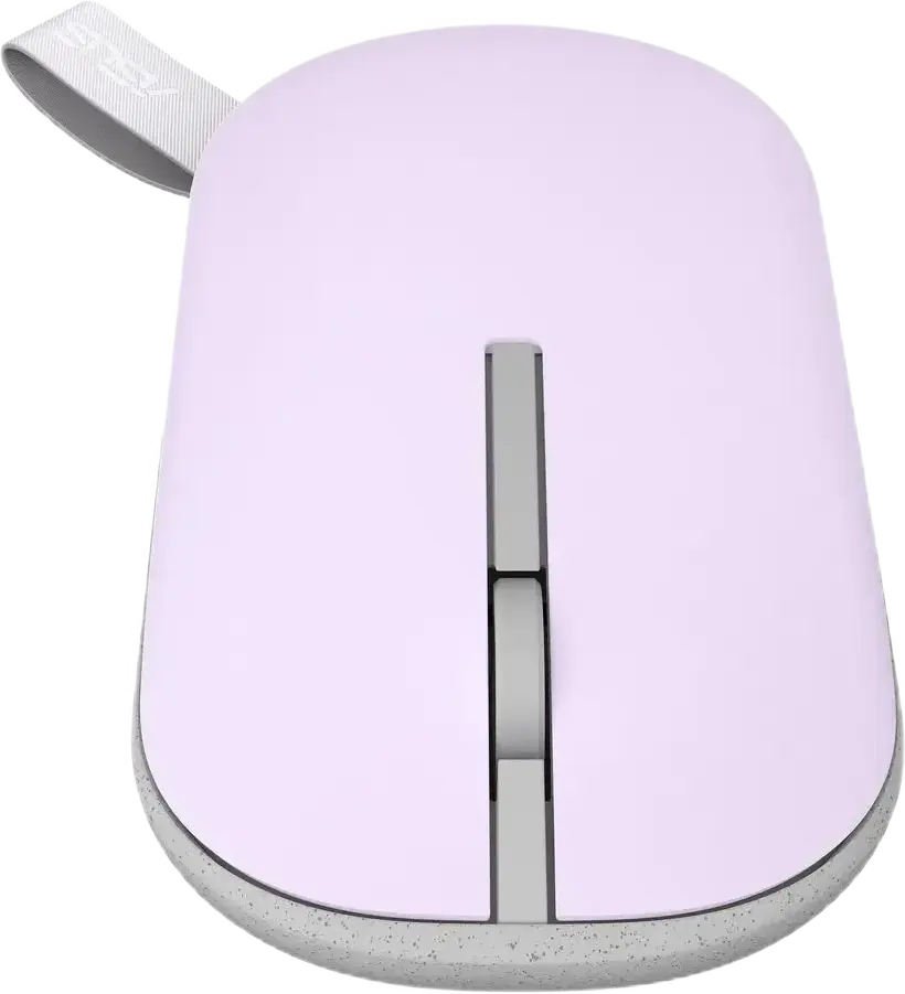 ASUS Marshmallow Mouse MD100 Wireless Optical Mouse, Lilac, Bluetooth & 2.4GHz RF, 1600 DPI, Magnetic Covers, Carrying Strap, Windows & macOS Compatible