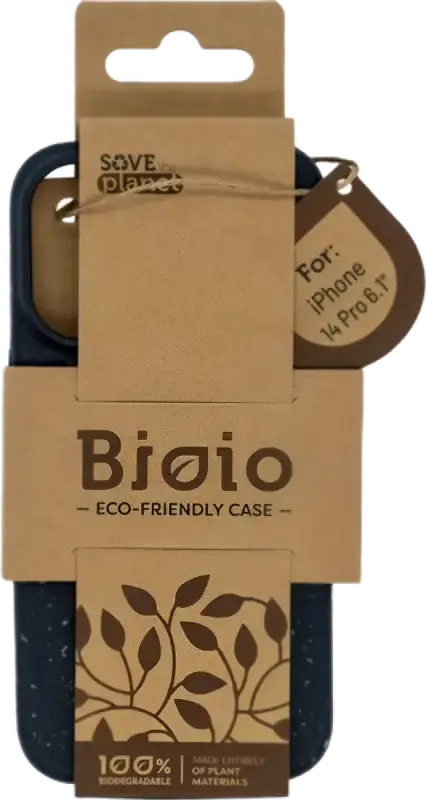 Husa Spate Forever Bioio Biodegradabila pentru iPhone 14 Pro, Negru, Cover Eco-Friendly din Plante, Finisaj Mat, Design Slim cu Colturi Anti-Shock
