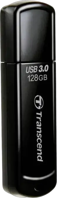 USB-флешка Transcend JetFlash 700 USB 3.1 Gen 1 TS128GJF700, объем 128ГБ Type-A, скорость чтения до 90МБ/с, корпус из ABS-пластика с колпачком, черный