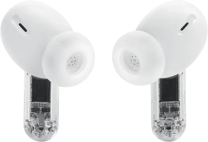 Casca JBL Tune Beam 2 Ghost Edition True Wireless, Albă, Anulare Adaptivă a Zgomotului, Drivere Dinamice 10mm, Pure Bass Sound, Baterie 48h, IP54, Bluetooth 5.3