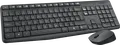 Set Tastatura si Mouse Wireless Logitech MK235, Receptor USB RF 2.4 GHz, Tastatura cu Membrana Full-size cu Pad Numeric, Mouse Optic 1000 dpi, Gri