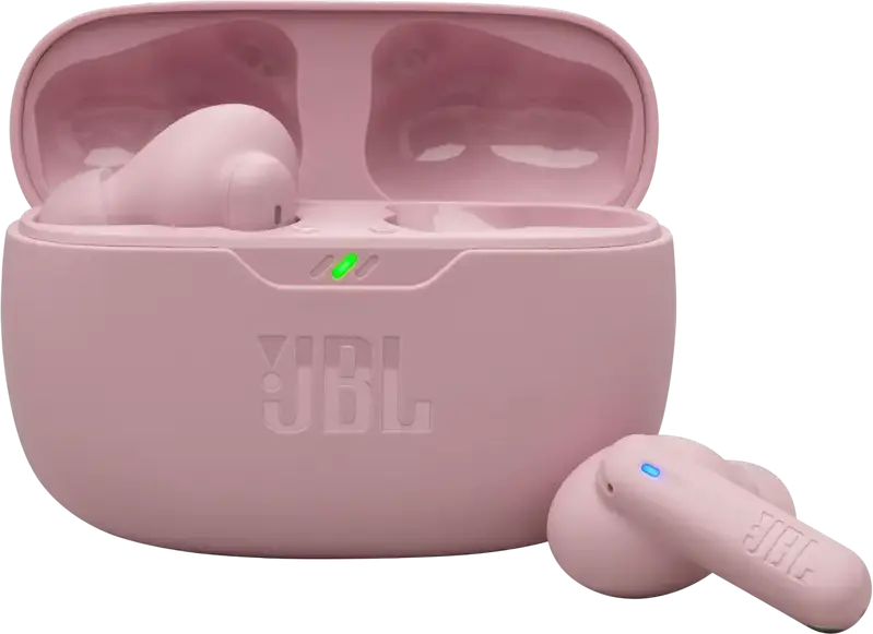 JBL Wave Beam 2 True Wireless Earbuds, Pink, Active Noise Cancelling (ANC), JBL Pure Bass Sound, Smart Ambient, 40h Playtime, Bluetooth Multipoint, Water & Dust Resistant