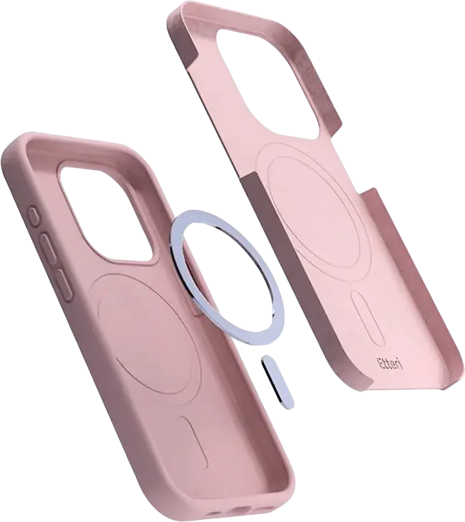 Etteri Silicone MagSafe Case for Apple iPhone 16 Pro Max, Light Pink Soft-Touch Back Cover with Microfiber Lining, Integrated Buttons and Raised Bezel