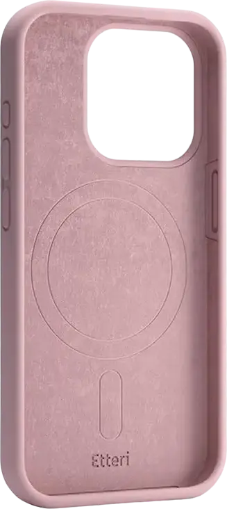Etteri Silicone MagSafe Case for Apple iPhone 16 Pro Max, Light Pink Soft-Touch Back Cover with Microfiber Lining, Integrated Buttons and Raised Bezel