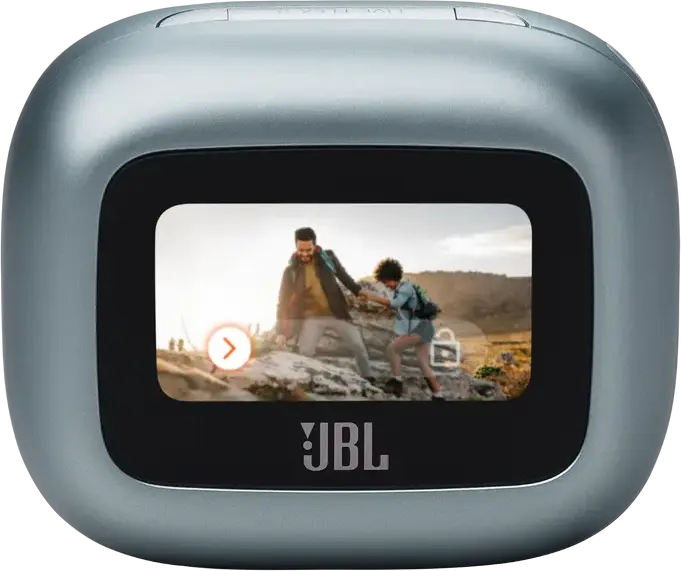 JBL Live Flex 3 True Wireless Open-Stick Earbuds - Blue, with 12mm Drivers, True Adaptive Noise Cancelling, 6 Microphones, Touchscreen Charging Case, IP54