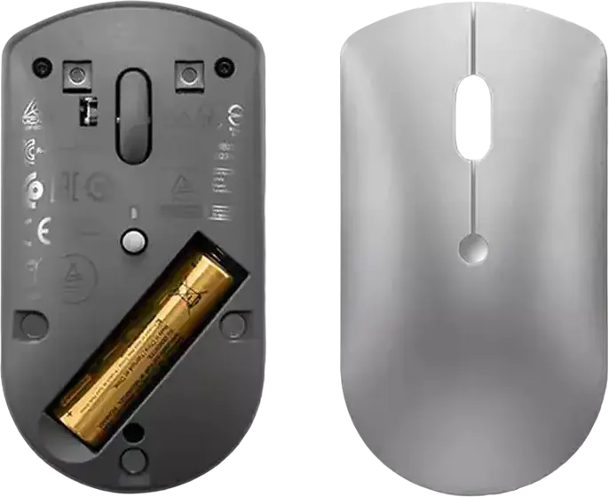 Lenovo 600 Wireless Mouse, Bluetooth 5.0 Optical Sensor, 2400 dpi Adjustable Resolution, 3 Buttons, Compact Ambidextrous Design, Iron Grey