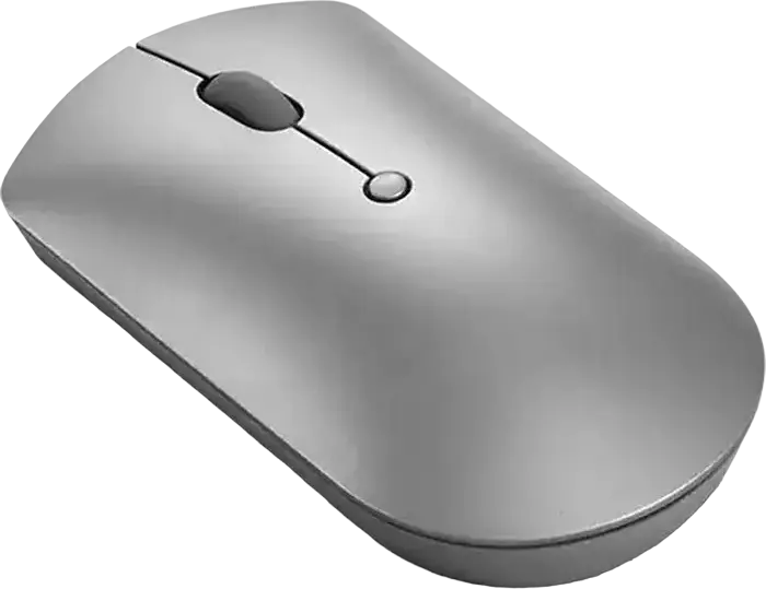Lenovo 600 Wireless Mouse, Bluetooth 5.0 Optical Sensor, 2400 dpi Adjustable Resolution, 3 Buttons, Compact Ambidextrous Design, Iron Grey