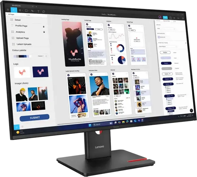 Monitor Lenovo ThinkVision T32UD-40 31.5" 4K UHD IPS, 3840x2160, USB-C, HDMI 2.1, RJ45 Ethernet, 99% sRGB, Eyesafe 2.0, Stand Ergonomic, Negru