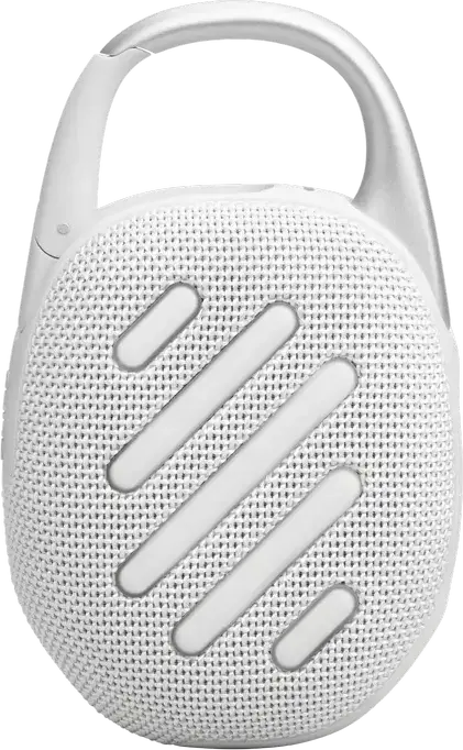 Boxa Portabila Bluetooth JBL Clip 5, Rezistenta la Apa si Praf IP67, Putere 7W RMS, Baterie 12-15h, Auracast, Carabiner Integrat, Alb