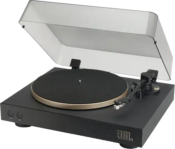 Platou Vinil JBL Spinner BT cu Bluetooth 5.2, Preamplificator Phono Integrat, Platou si Brat de Aluminiu, Cartus MM, Plinta din MDF Negru