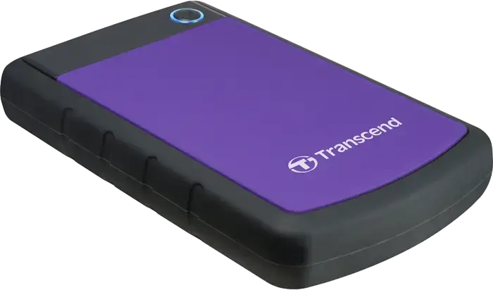 HDD Extern Transcend StoreJet 25H3 TS2TSJ25H3P 2TB, 2.5", USB 3.1 Gen 1, Violet, Rezistenta la Socuri MIL-STD-810G, Backup Auto One-touch, Criptare AES 256-bit