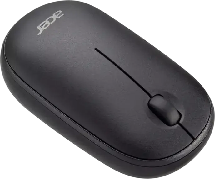 Acer AMR100 Wireless Optical Mouse, Black, 1600 DPI, Silent Operation, Ergonomic Bubble Design, USB RF Receiver, Battery Powered
