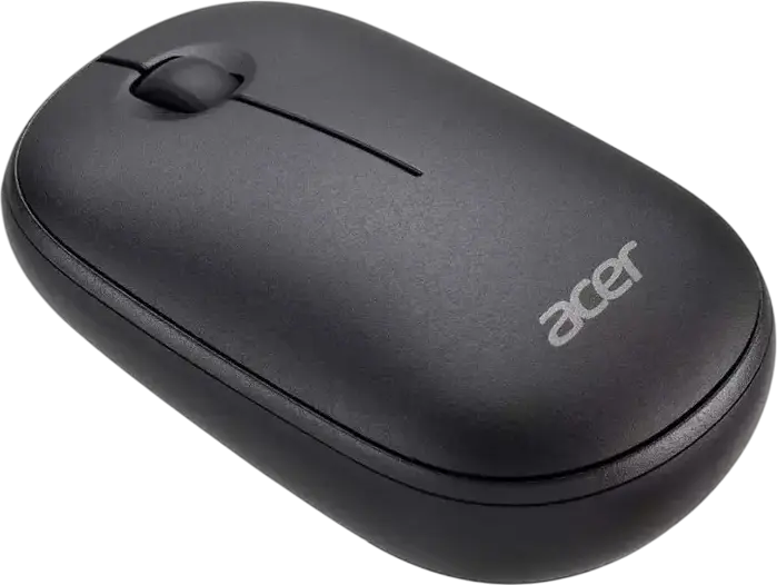 Acer AMR100 Wireless Optical Mouse, Black, 1600 DPI, Silent Operation, Ergonomic Bubble Design, USB RF Receiver, Battery Powered