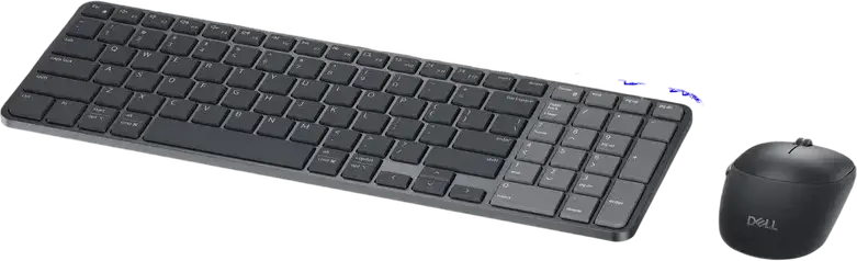Dell KM746 Pro 7 Rechargeable Compact Keyboard and Mouse Set, Dual-mode Bluetooth and 2.4GHz Wireless, Scissor Switch, 6000 DPI Optical Mouse, Graphite