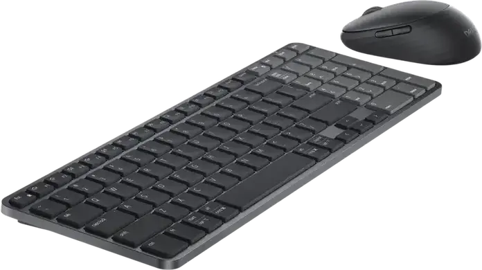 Dell KM746 Pro 7 Rechargeable Compact Keyboard and Mouse Set, Dual-mode Bluetooth and 2.4GHz Wireless, Scissor Switch, 6000 DPI Optical Mouse, Graphite