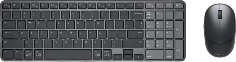 Dell KM746 Pro 7 Rechargeable Compact Keyboard and Mouse Set, Dual-mode Bluetooth and 2.4GHz Wireless, Scissor Switch, 6000 DPI Optical Mouse, Graphite
