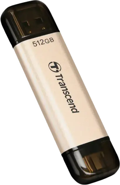 Stick USB Transcend JetFlash 930C Dual USB 3.2 Gen 1 Type-A și Type-C, 512 GB, Memorie 3D NAND, Viteza citire 420MB/s, scriere 400MB/s, Suport OTG, Auriu