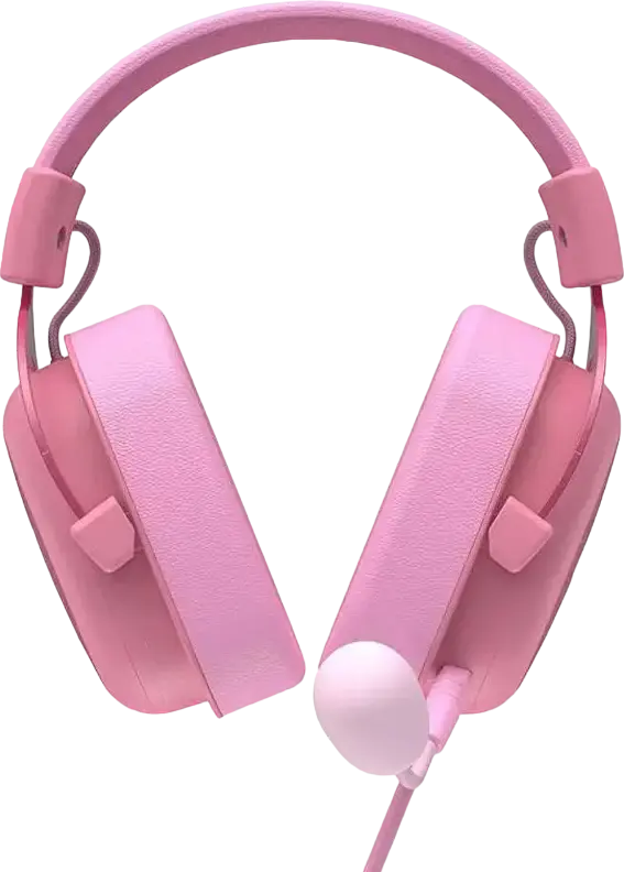 Havit H2002d Wired Over-Ear Gaming Headset, 53mm Dynamic Drivers, Detachable Omnidirectional Microphone, 3.5mm Jack, Noise-Isolating, Pink
