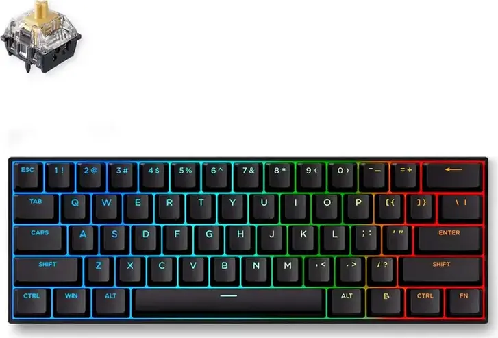 MCHOSE Ace 60 Pro 60% Compact Gaming Keyboard, Hall Effect Magnetic Switches, 8000Hz Polling Rate, 0.1mm Rapid Trigger, PBT Keycaps, RGB, Black
