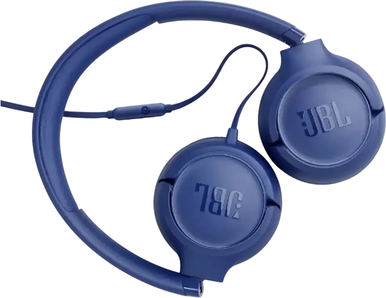 JBL Tune 530 On-Ear Wired Headphones, Closed-Back Dynamic Driver, Integrated Microphone, Foldable Design, Pure Bass Sound, Blue