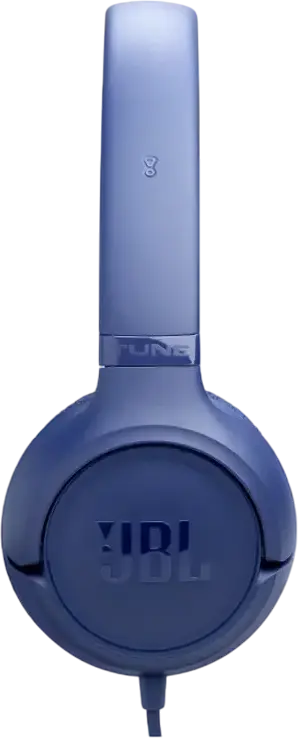 JBL Tune 530 On-Ear Wired Headphones, Closed-Back Dynamic Driver, Integrated Microphone, Foldable Design, Pure Bass Sound, Blue