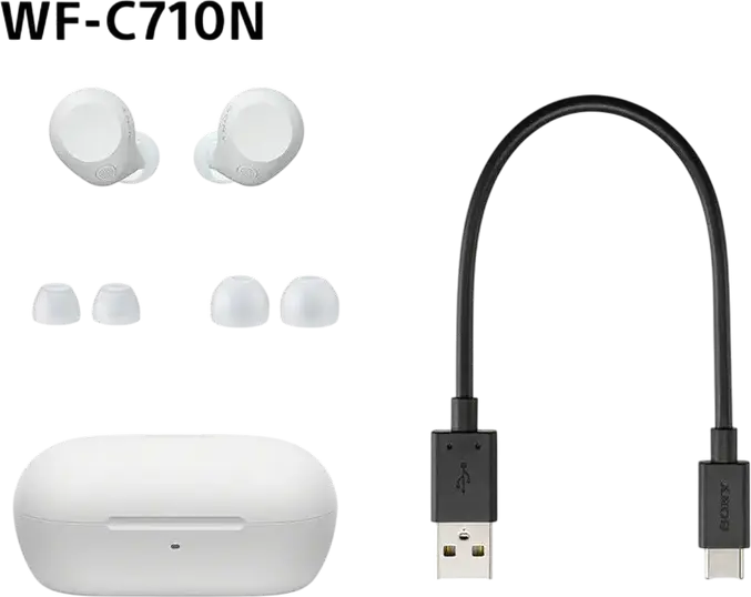 Casca Wireless Sony WF-C710N TWS, Albă, Anulare Activă a Zgomotului (ANC), Bluetooth 5.3, Rezistență la Apă IPX4, Baterie până la 12h, Răspuns 20Hz-20kHz