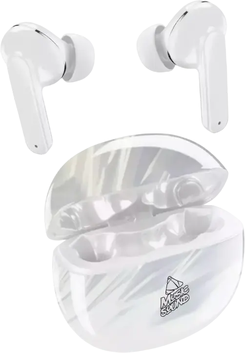 Casca Wireless In-ear TWS Cellularline Music Sound Fantasy, Albă, Bluetooth 5.1, 20Hz-20kHz, Sensibilitate 118dB, Control Tactil, USB Type-C, Microfon Integrat