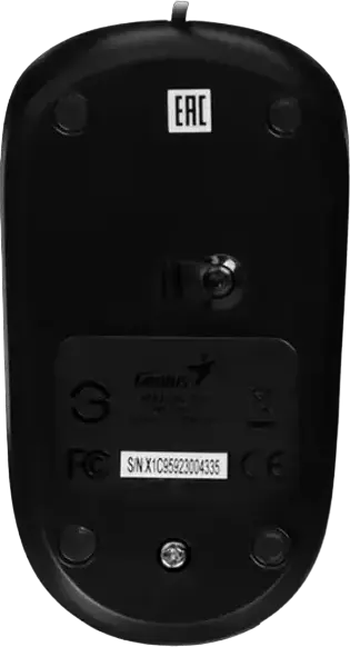Genius DX-110 Wired Optical Mouse, Black, 1200 DPI, 3 Buttons, Ambidextrous Design, USB Interface, 1.5m Cable, Compatible with Windows and macOS