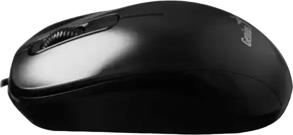 Genius DX-110 Wired Optical Mouse, Black, 1200 DPI, 3 Buttons, Ambidextrous Design, USB Interface, 1.5m Cable, Compatible with Windows and macOS
