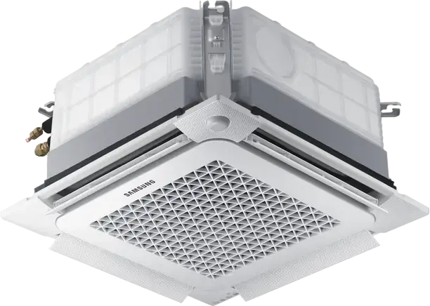 Samsung AJ052TNNDKH 4-Way Ceiling Cassette Air Conditioner, 17k BTU, 5.2kW Cooling, 5.6kW Heating, Class A, R-410A, SmartThings, White