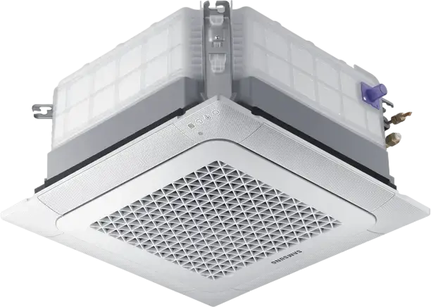Samsung AJ052TNNDKH 4-Way Ceiling Cassette Air Conditioner, 17k BTU, 5.2kW Cooling, 5.6kW Heating, Class A, R-410A, SmartThings, White
