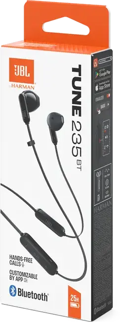 Casca Wireless JBL Tune 235BT cu Neckband - Negru, Sunet Pure Bass, Conectivitate Bluetooth, Baterie pana la 25 de ore si Management Apeluri Hands-Free