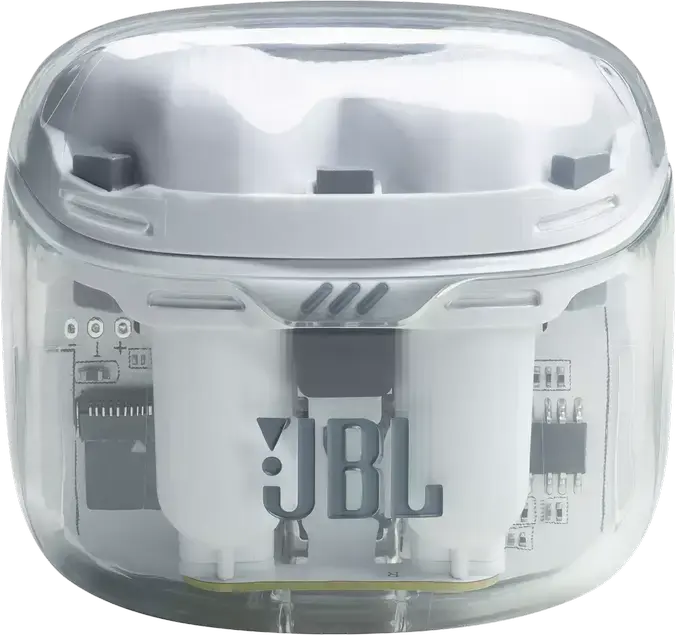 JBL Tune Flex Ghost Edition Wireless In-Ear Earbuds, Active Noise Cancelling ANC, 12mm Dynamic Drivers, Pure Bass Sound, IPX4 Water Resistant, White