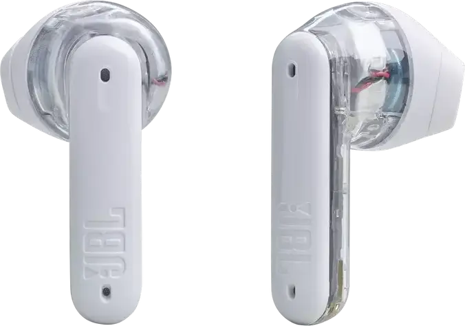 JBL Tune Flex Ghost Edition Wireless In-Ear Earbuds, Active Noise Cancelling ANC, 12mm Dynamic Drivers, Pure Bass Sound, IPX4 Water Resistant, White