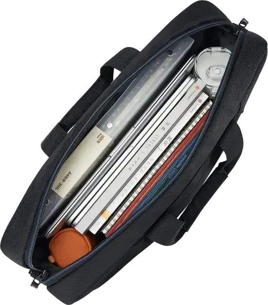 Rivacase 8036 Laptop Bag Briefcase for 15.6" to 16" Laptops, Water-Resistant Black Polyester Case with Shoulder Strap and Tablet Pocket