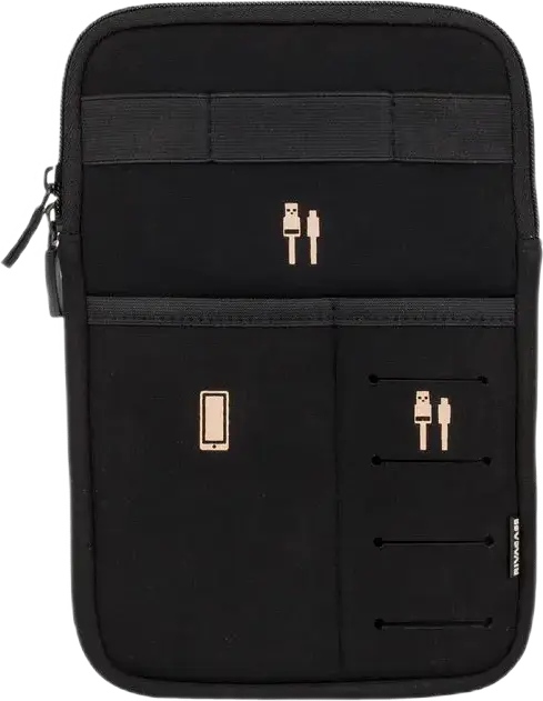Organizator pentru calatorie RivaCase Antishock, 8", Poliester, Negru