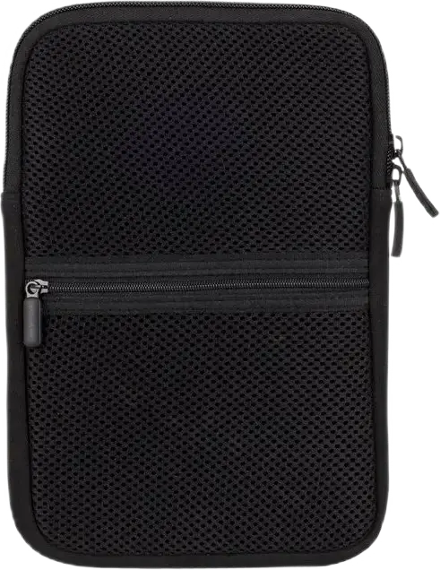 Organizator de Calatorie RivaCase 5612 pentru Tablete 7-8 inch, Neopren si Poliester, Negru, cu Buzunar din Plasa, Bucle pentru Cabluri, 175x25x250mm