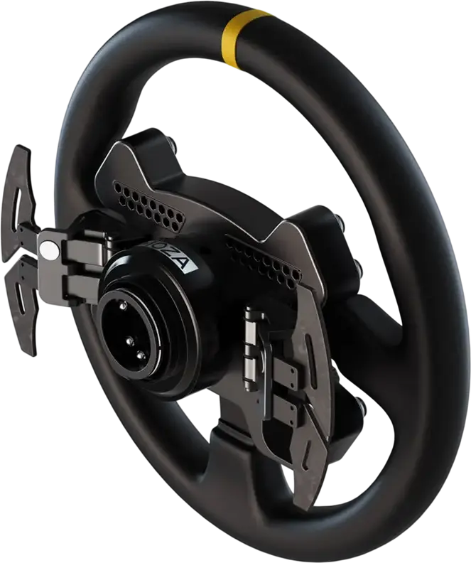 MOZA RS V2 Sim Racing Steering Wheel, 330mm Genuine Leather and Forged Carbon Fiber, Magnetic Dual-Clutch Paddles, RGB Shift Light, Wireless