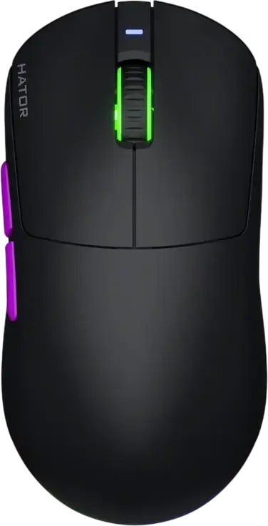 Mouse Gaming Wireless HATOR Quasar 3 Ultra 8K, Negru, Senzor PixArt PAW 3950 30,000 DPI, Rata Polling 8000Hz, Switch-uri Optice, 65g, Conectivitate Tri-mod