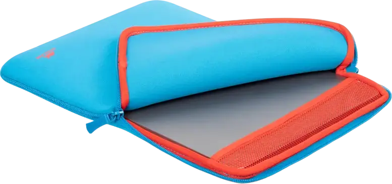 Rivacase 5221 Slim Laptop Sleeve Blue for 13.3 inch MacBook and Ultrabooks, 5mm Neoprene Protective Case with Double Zipper and Elastic Interior