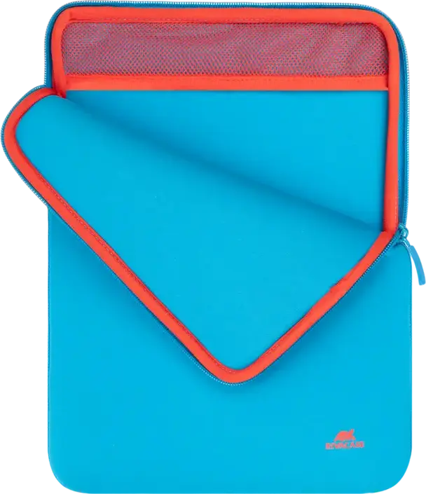 Rivacase 5221 Slim Laptop Sleeve Blue for 13.3 inch MacBook and Ultrabooks, 5mm Neoprene Protective Case with Double Zipper and Elastic Interior