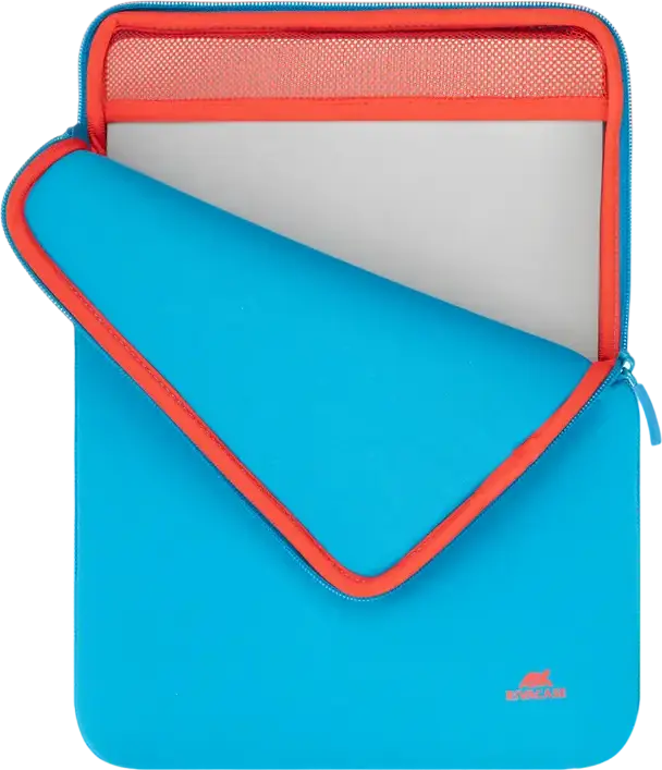 Rivacase 5221 Slim Laptop Sleeve Blue for 13.3 inch MacBook and Ultrabooks, 5mm Neoprene Protective Case with Double Zipper and Elastic Interior